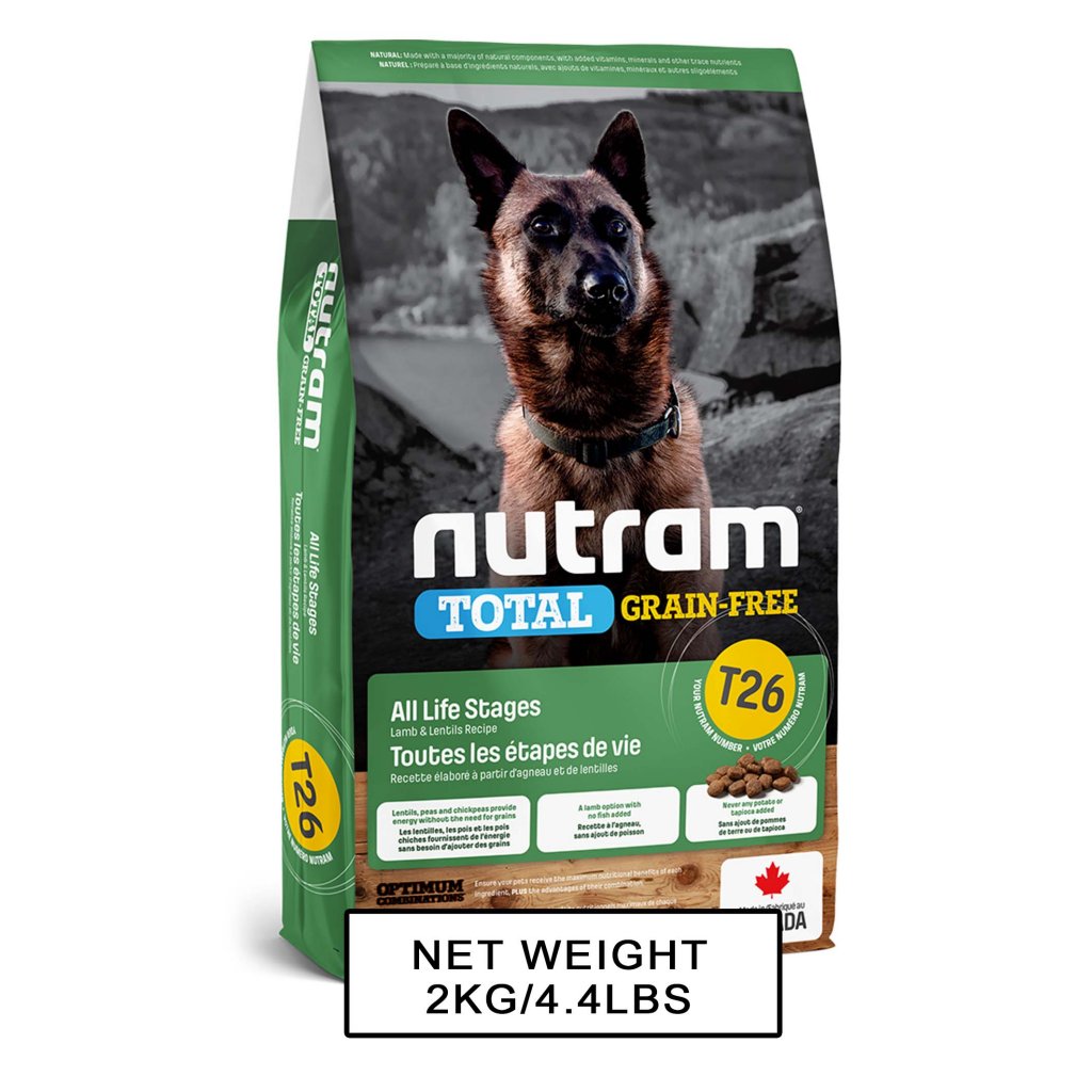 Nutram T-26 無薯無穀中型犬糧 (羊肉及豆莢)-2 kg-MorPetPet