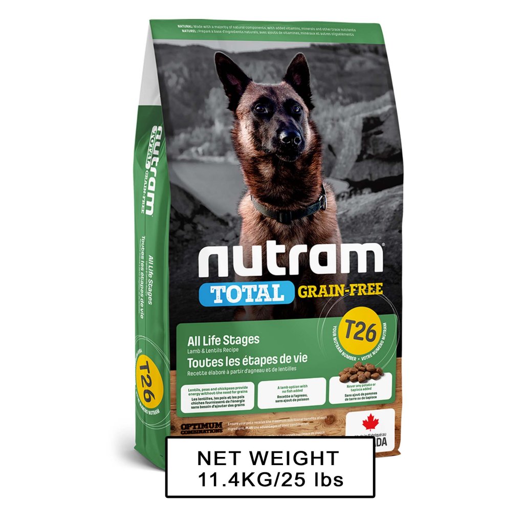 Nutram T-26 無薯無穀中型犬糧 (羊肉及豆莢)