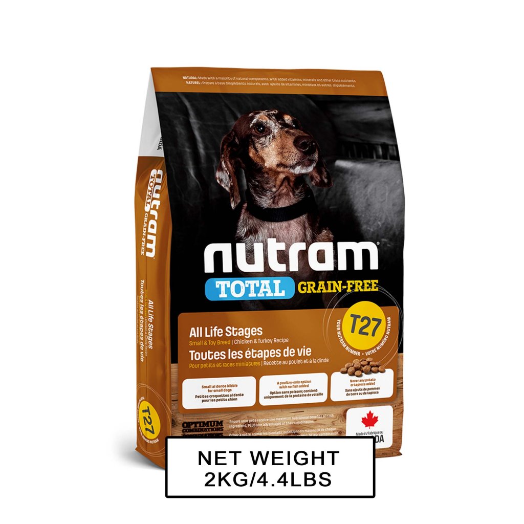 Nutram T-27 無薯無穀小型犬糧 (雞+火雞+鴨)-2 kg-MorPetPet