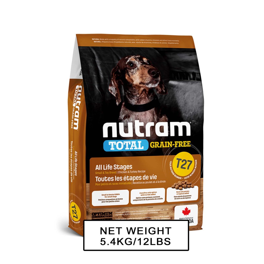 Nutram T-27 無薯無穀小型犬糧 (雞+火雞+鴨)