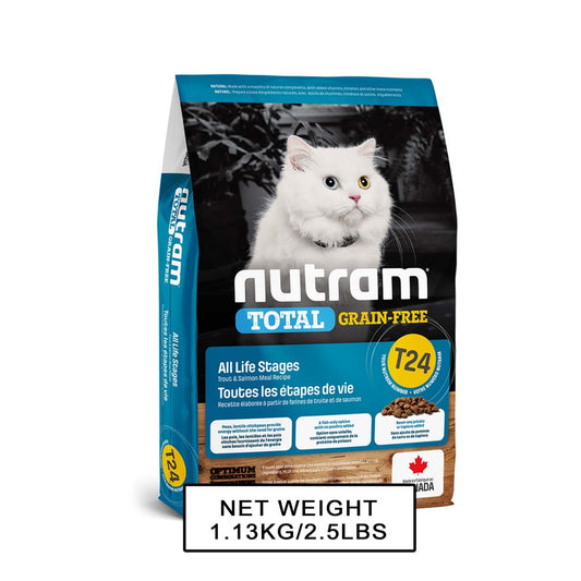 Nutram T-24 無薯無穀全貓糧 (三文魚+鱒魚)-1.13 kg-MorPetPet